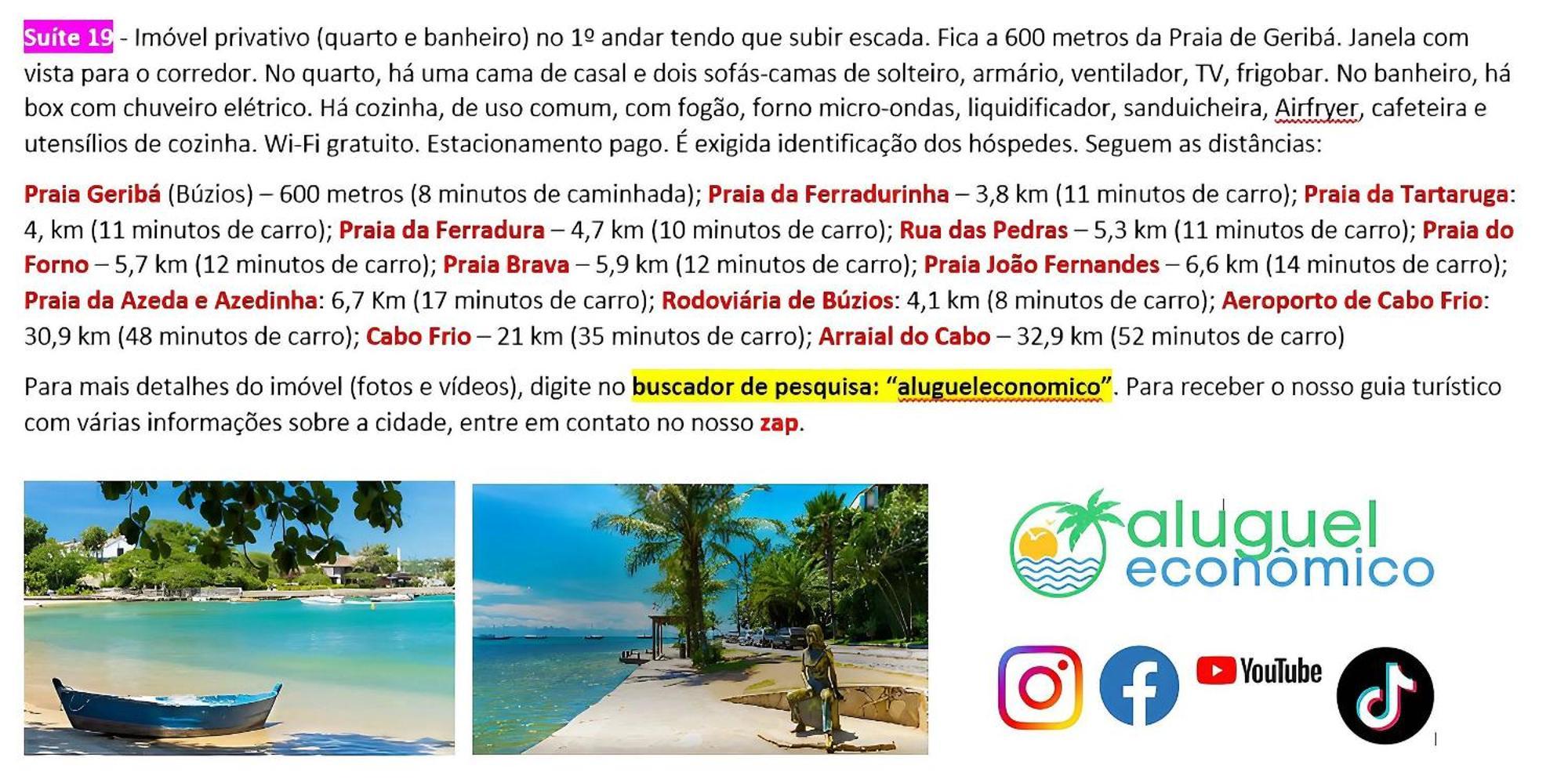 Buzios - Geriba - Suites - Aluguel Economico Exterior foto
