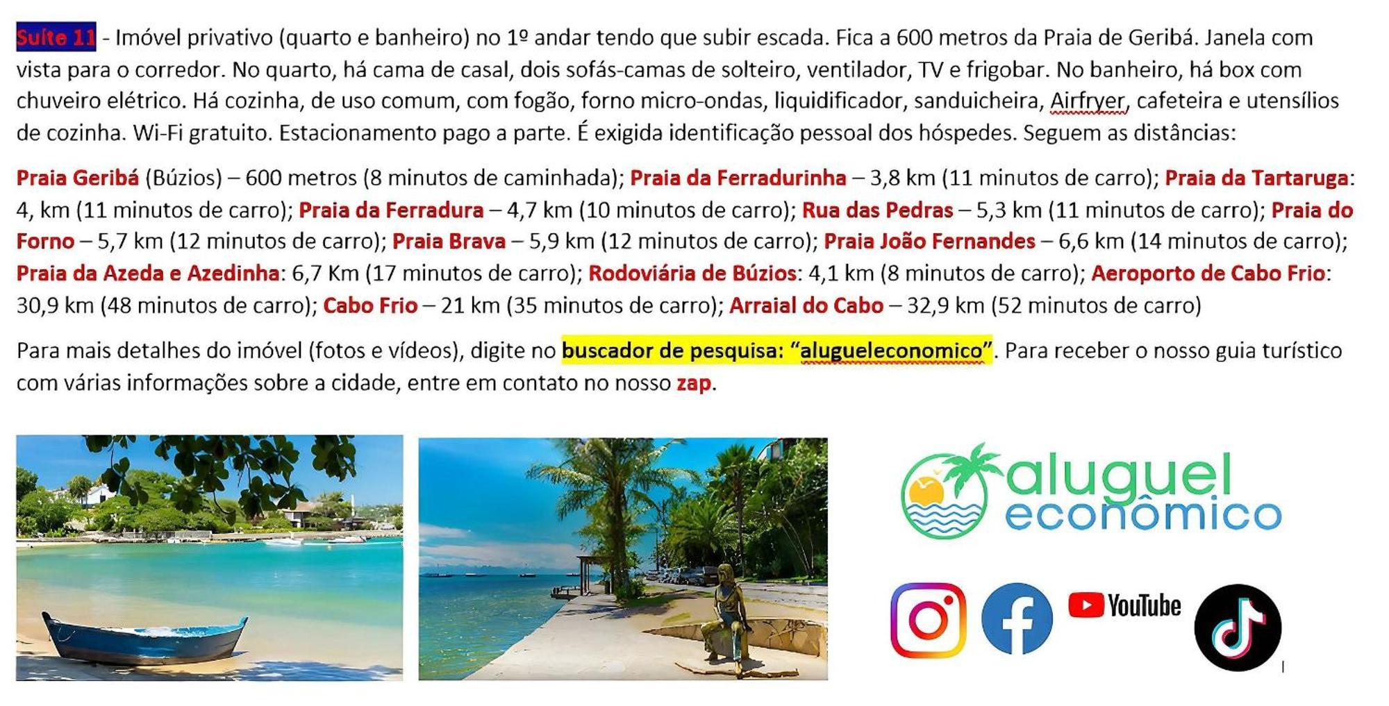Buzios - Geriba - Suites - Aluguel Economico Exterior foto