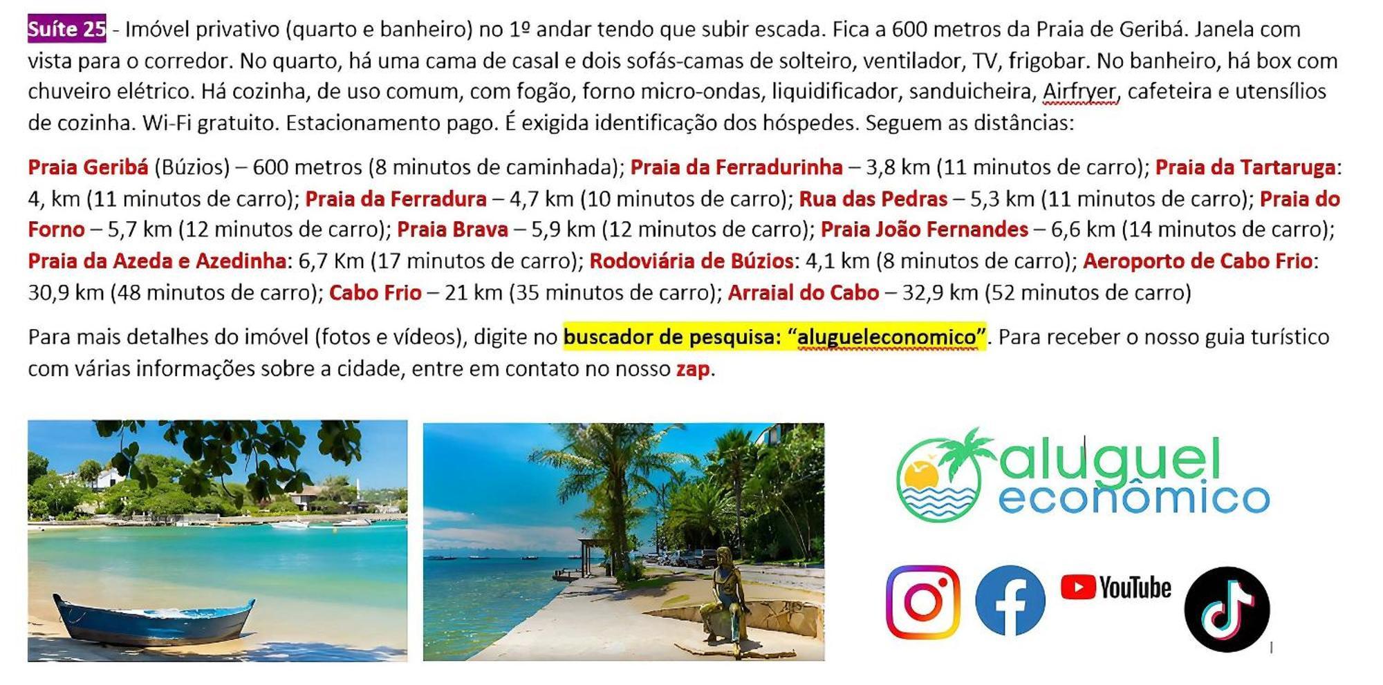Buzios - Geriba - Suites - Aluguel Economico Exterior foto