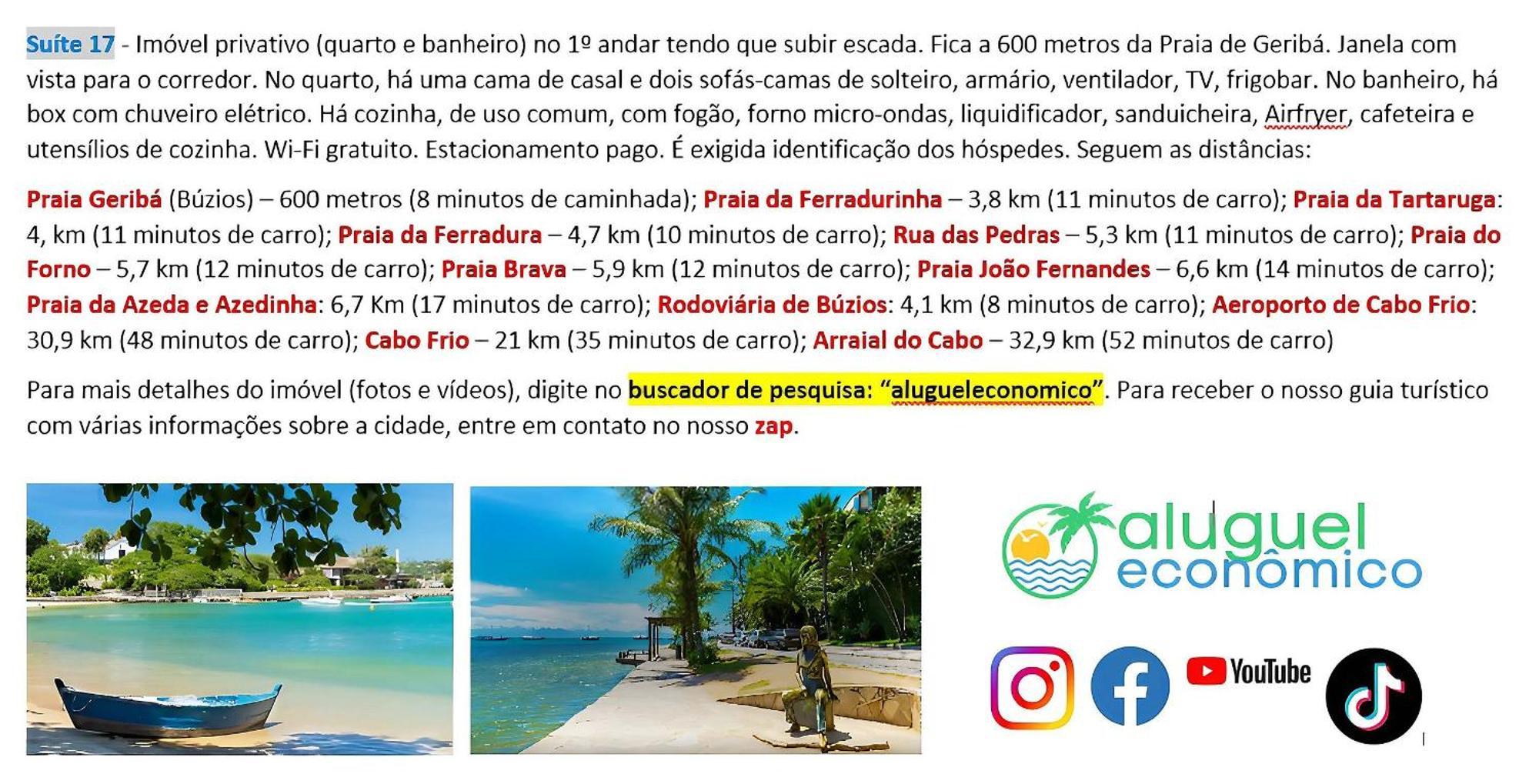 Buzios - Geriba - Suites - Aluguel Economico Exterior foto